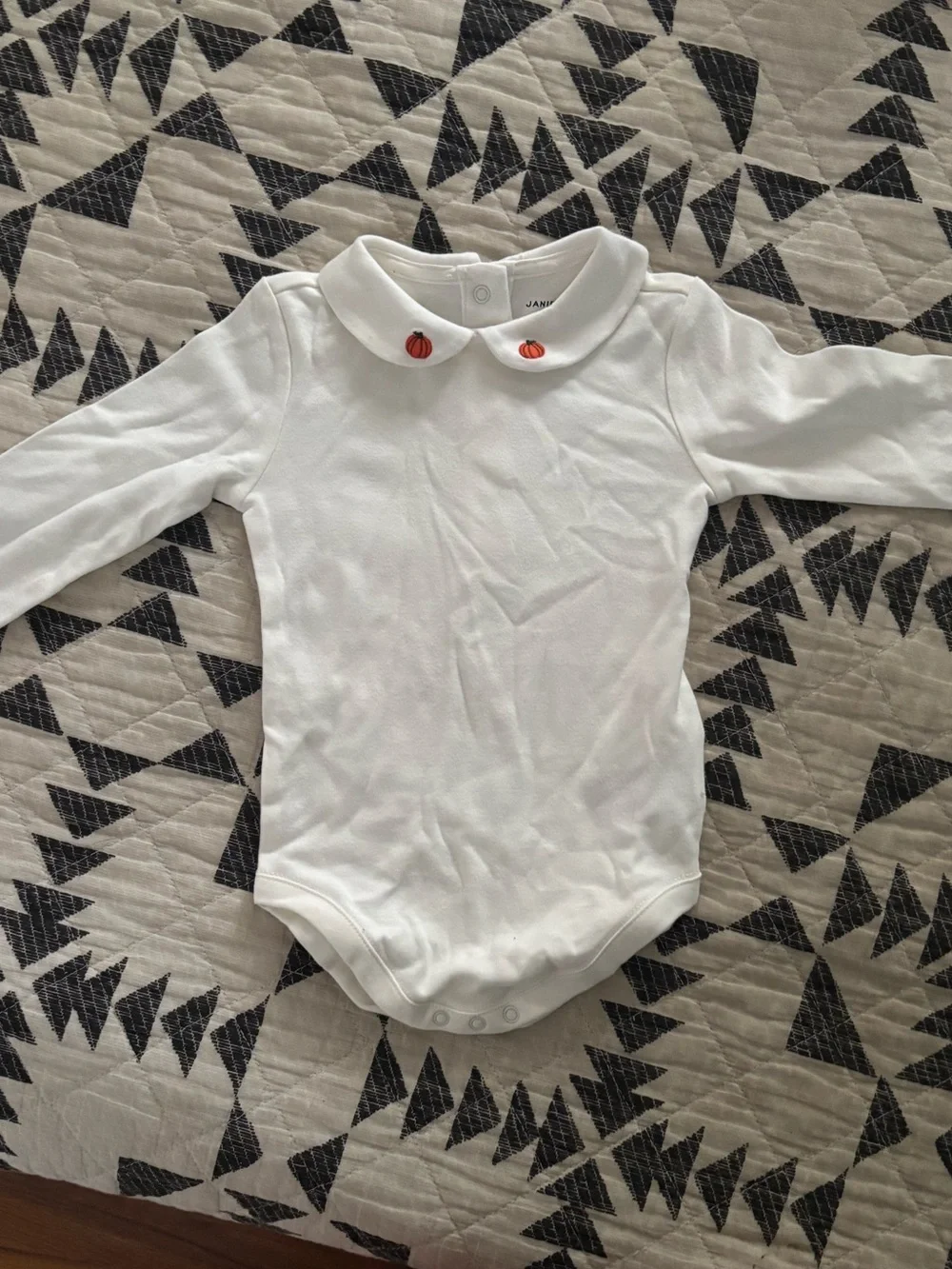 NWT Janie and Jack Pumpkin Collar Baby Bodysuit 6-12 months